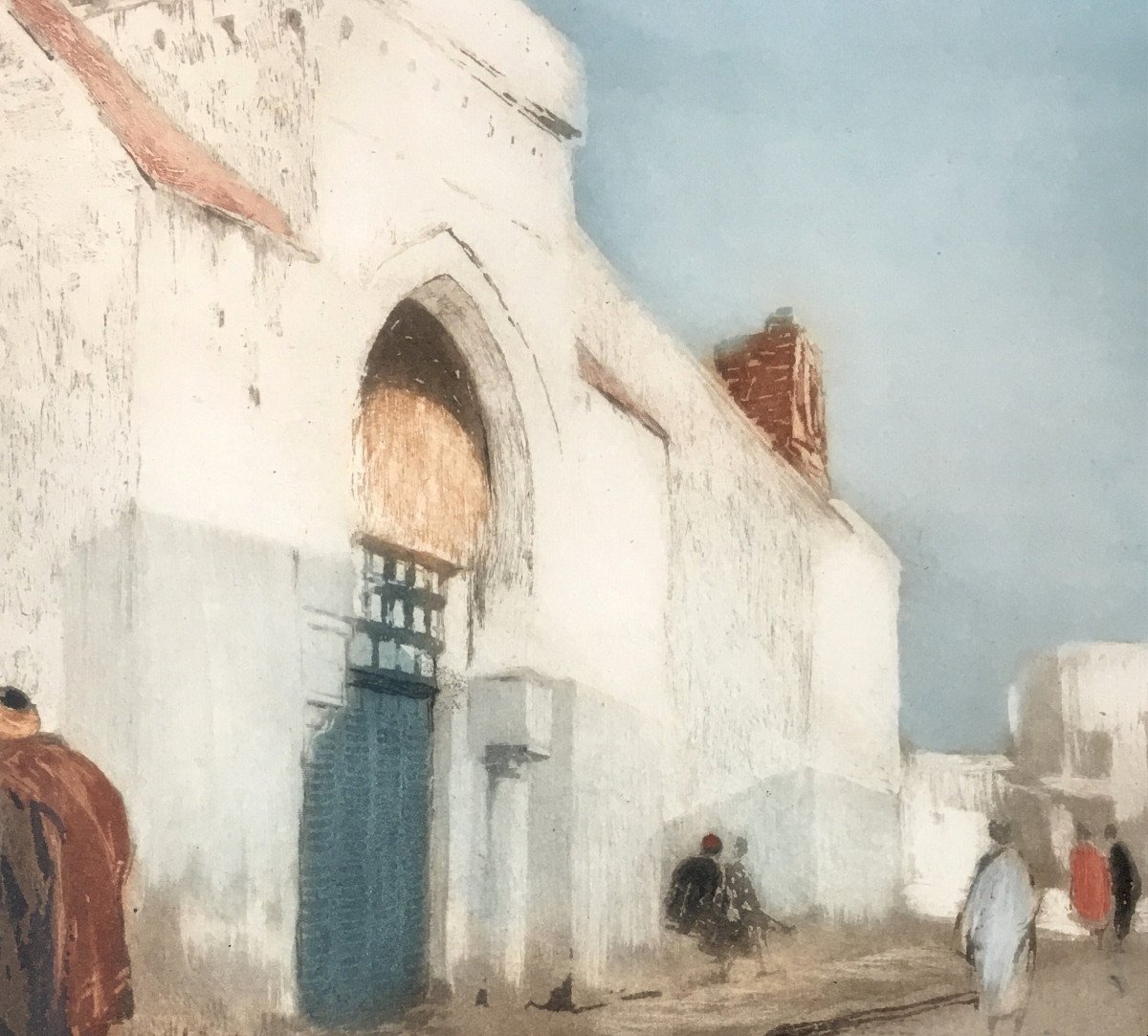 Raoul Serres (1881-1971). “mosque In North Africa”. Aquatint. Early 20th Century.-photo-2