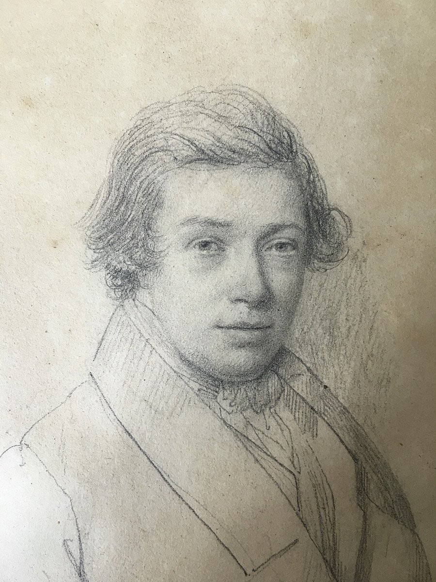 Fernand Beaufort, XIXe. " Portrait d'un jeune homme". 1824.-photo-2