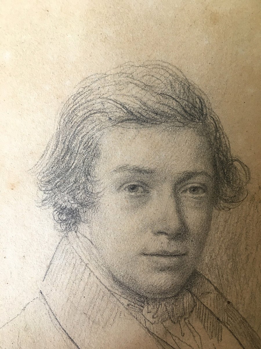 Fernand Beaufort, XIXe. " Portrait d'un jeune homme". 1824.-photo-3