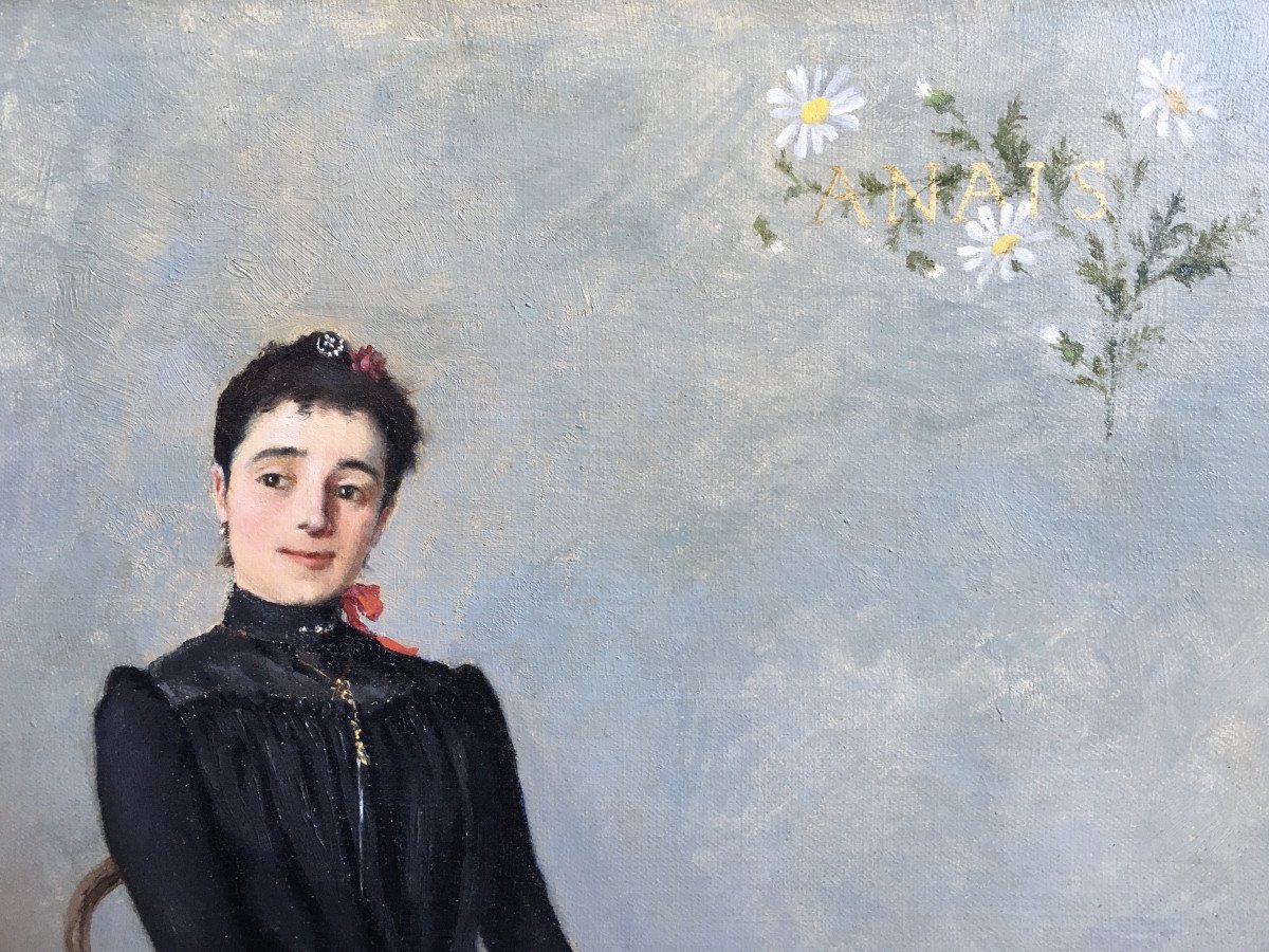 Gustave Quenioux (1865-1949, Bordeaux). "portrait Of A Young Woman-anaïs". 1890.-photo-7