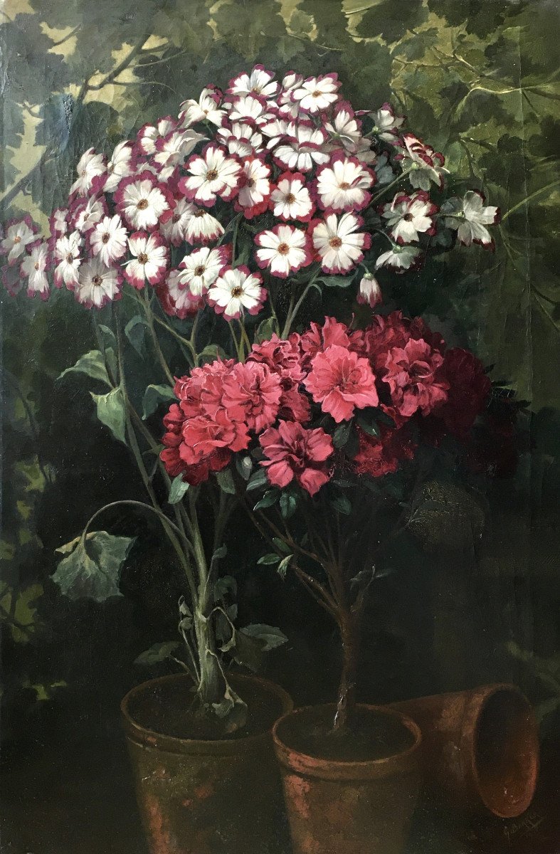 Gerard Bakker (the Hague, 1879-knokke, 1967). "asters And Azaleas". 1941.