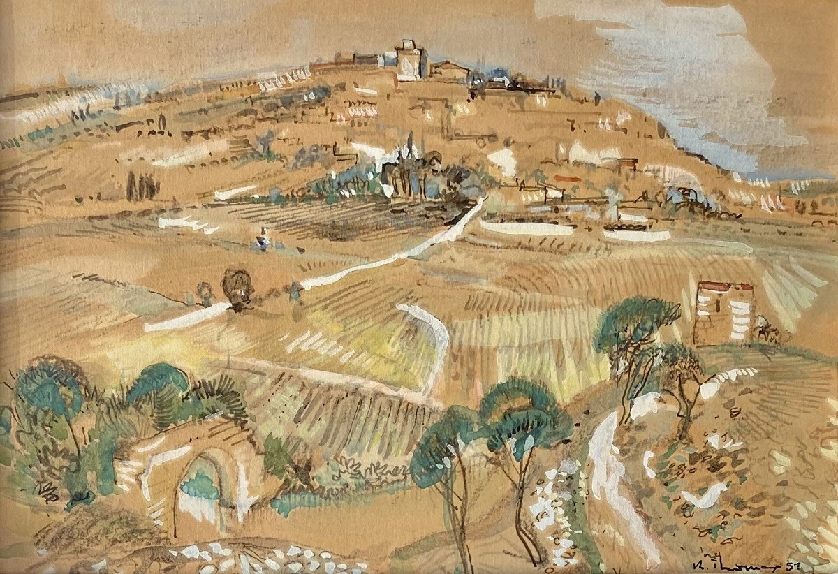 Roger Thomas (1912-1978). "grand-gallargues, Hérault". 1951.