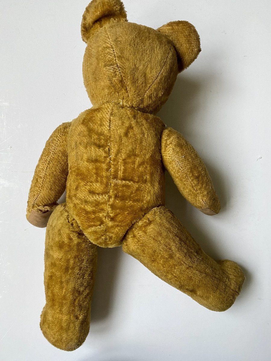 Jouet. Nounours articulé en paille. Années 30.-photo-4