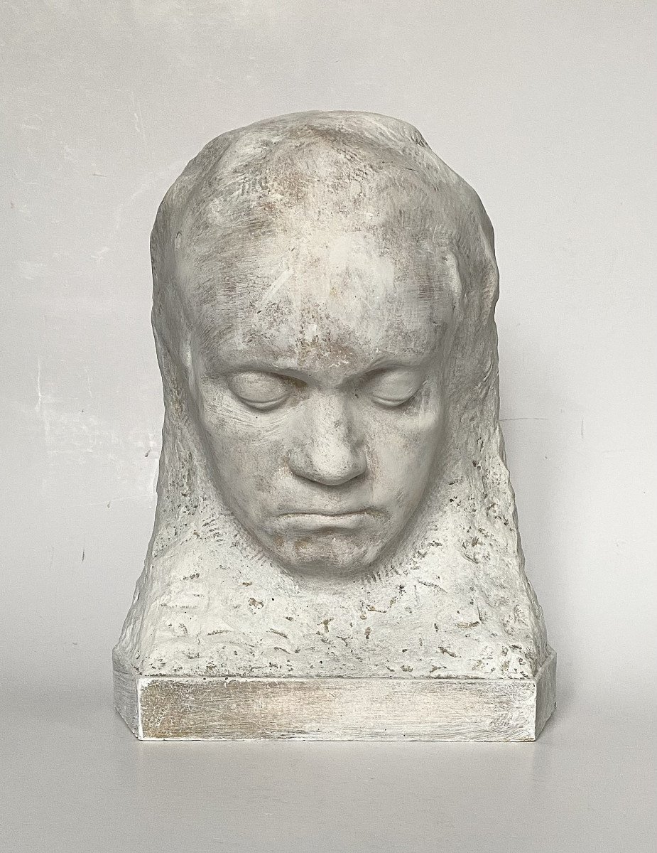 Aldo Bartelletti ,1898-1976 (Attribué à). " Beethoven". Épreuve d'atelier. Plâtre. Années 40.