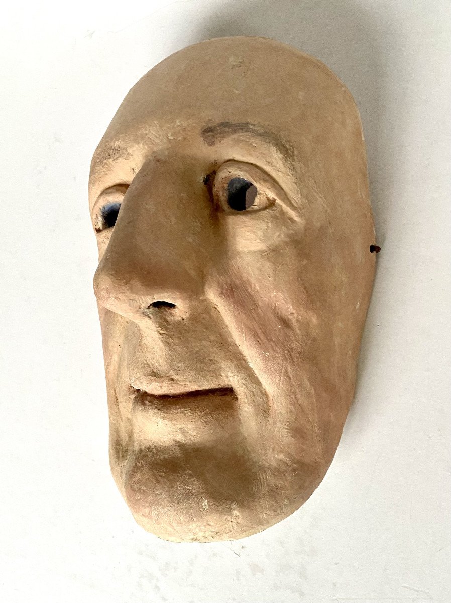 Lotta Hannerz ( Suède,1968). Sculpture . Masque et contre masque. 2006. Bois et papier mâché.-photo-4