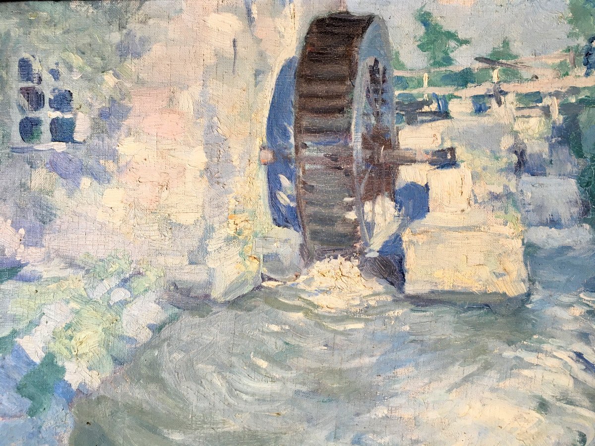 Emile Joseph Patoux (mellet, 1893 - Brussels, 1985). "water Mill". Around 1920.-photo-4