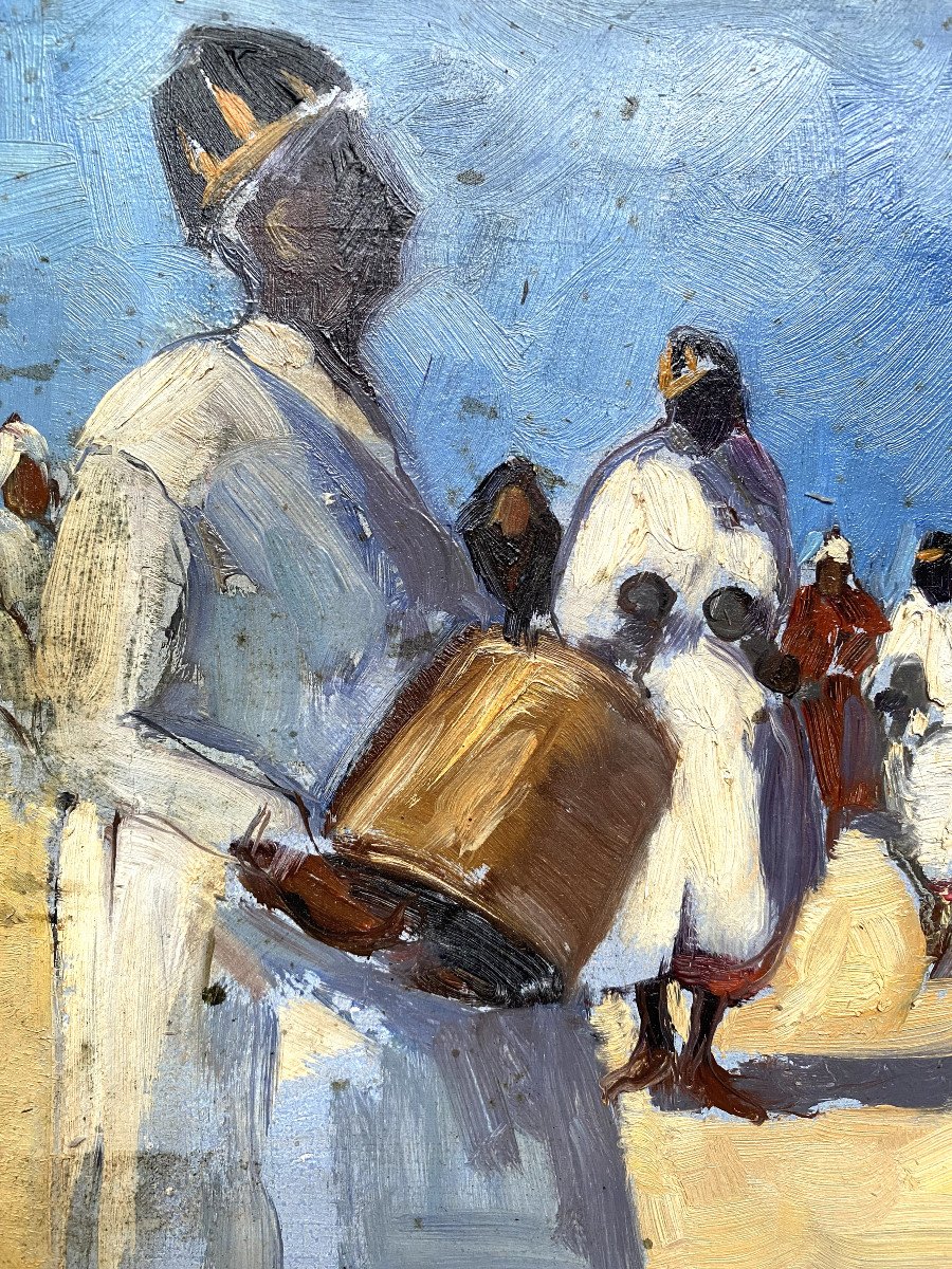 French School. "gnaoua Musicians (morocco)". 1930s-40s. Africanism.-photo-3