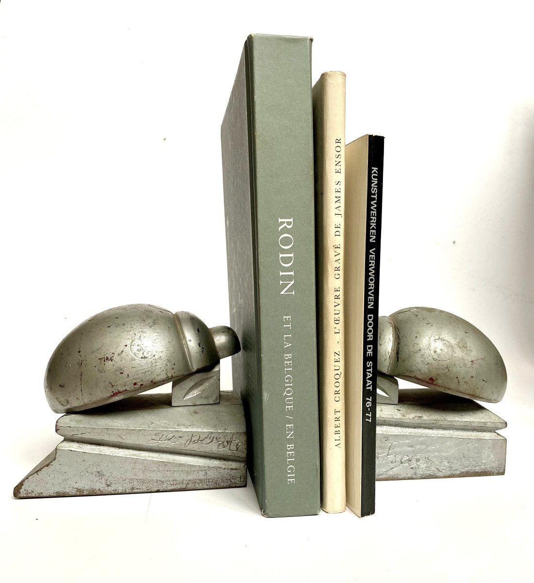 Art Deco. Wooden Ladybug Bookends. "i Bring Good Luck".-photo-3