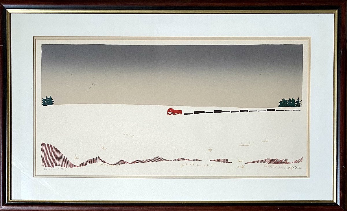 Canada. "the 4 O'clock Train". 1980. Signed Lithograph.-photo-2