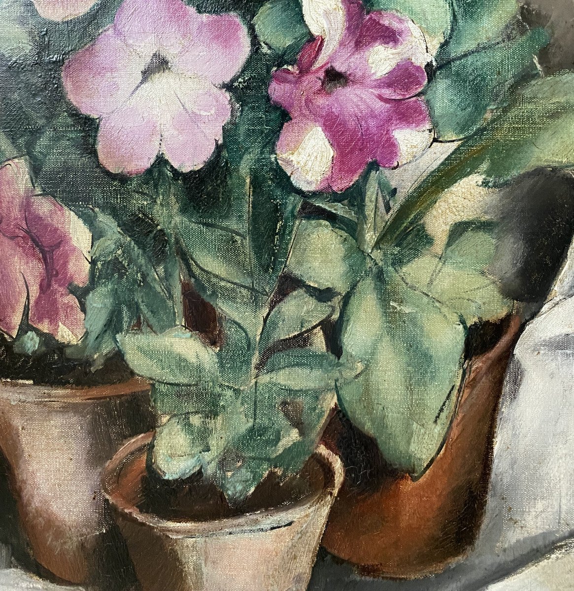 Albert Claes Thobois (1883-1945). "Fleurs en pot". 1926.-photo-2