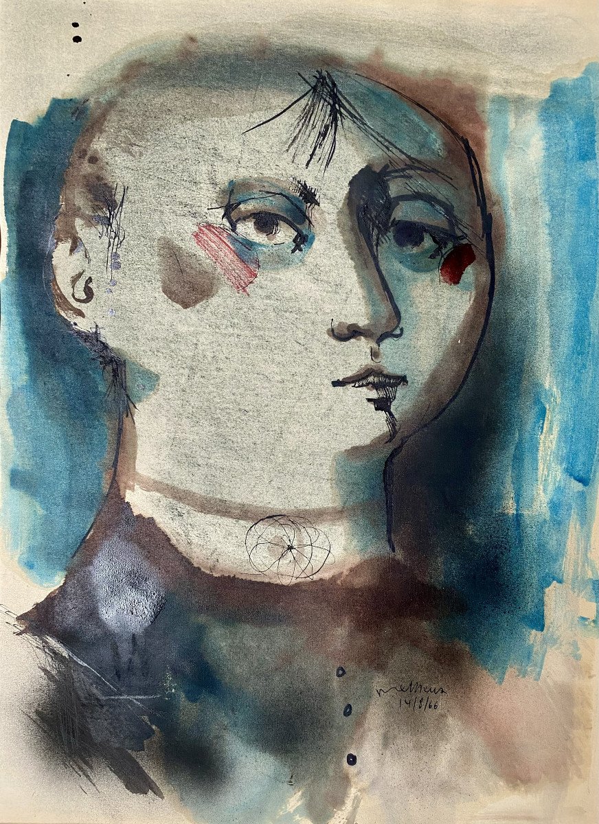 Robert Detheux (Bruxelles, 1932-2010). "Portrait". 1966. 