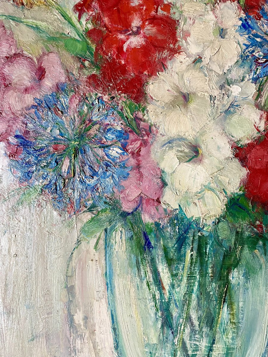 Marguerite Stekke (1886-1962). "gladiolus And Agapanthus".-photo-3