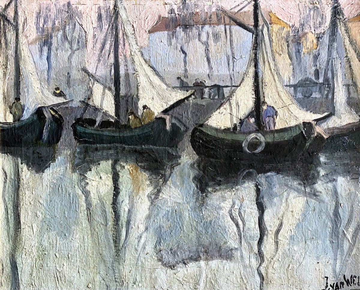 Jean Van Wel (1906 - 1990). "fishing Boats". 1930s.