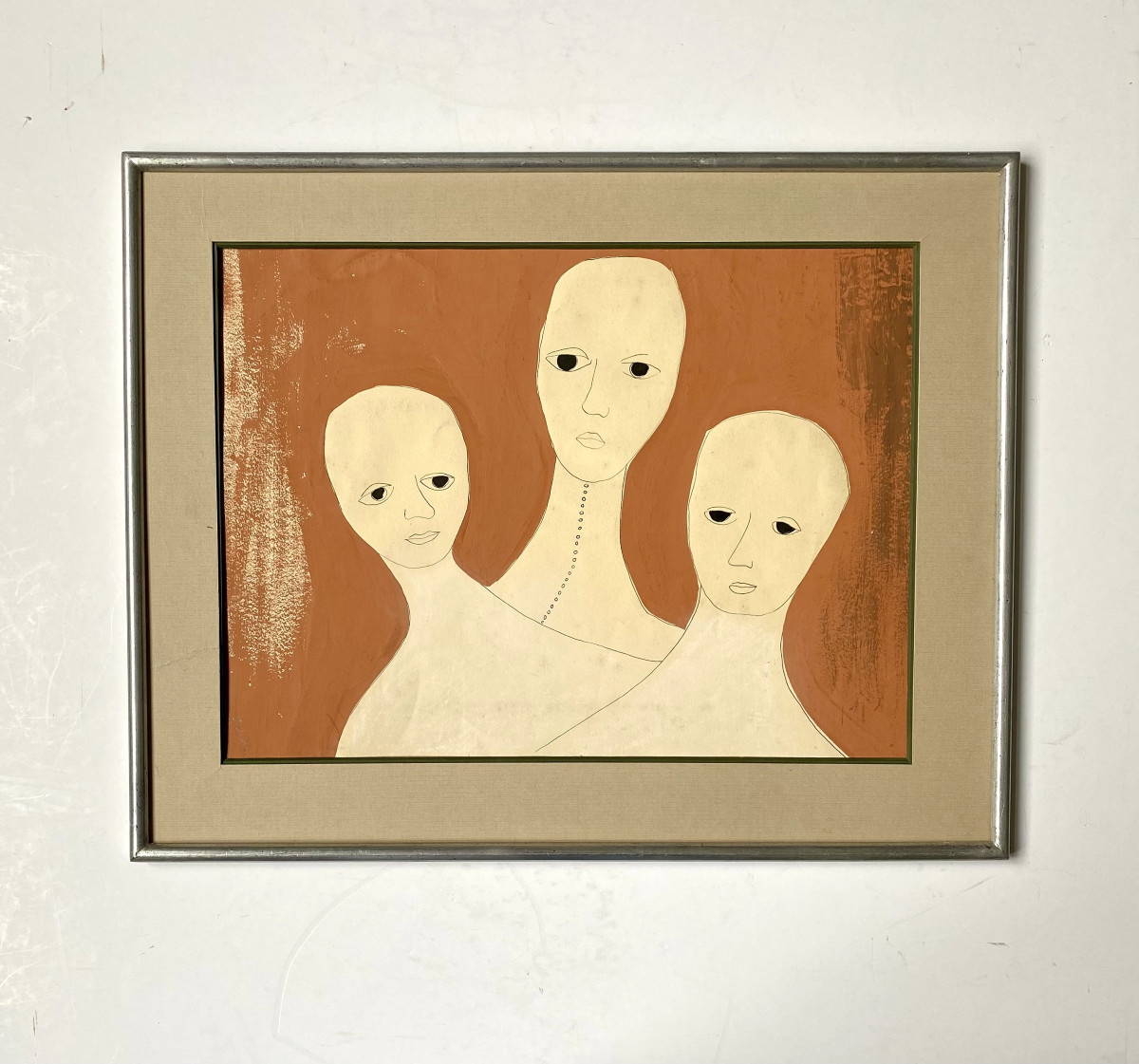 Stefania Unwin (1933). "three Women". Gouache. 1970s.