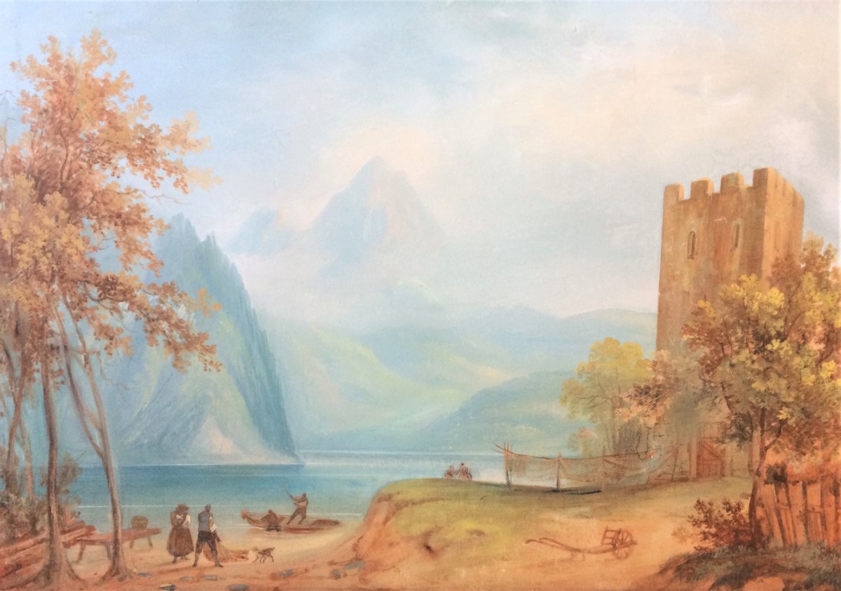 "starigrad Landscape". (croatia). 1815. Mixed Technique.