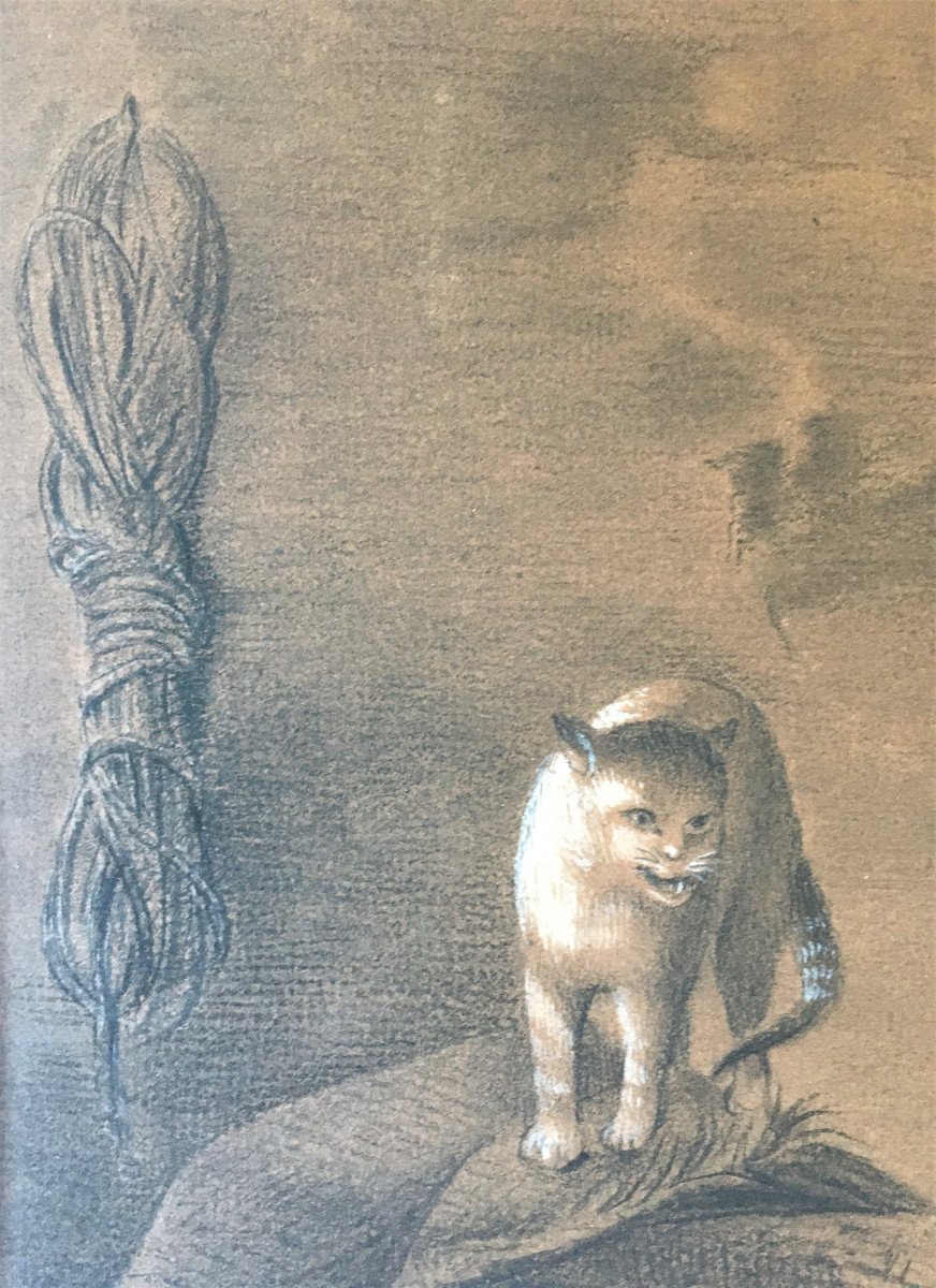 Jan Stobbaerts (Anvers, 1838- Bruxelles, 1914). " Chien et chat".   XIXe.-photo-1