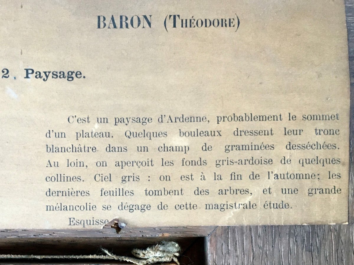 Théodore Baron ( Bruxelles,1840-St Servais, 1899).  " Paysage d'Ardenne".-photo-3
