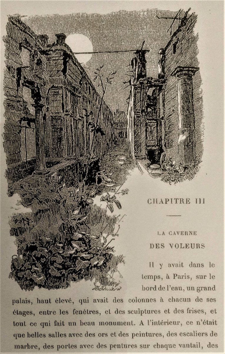 Henri Pille (1844- Paris,1897). " La caverne des voleurs" Encre de chine. Fin 19°.-photo-1