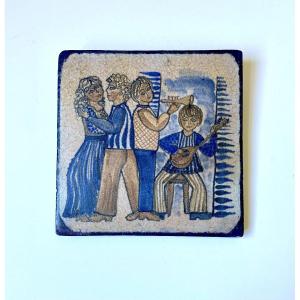 Enameled Ceramic To Hang. "la Musica". 1959. Italy.