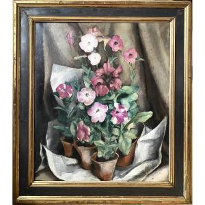 Albert Claes Thobois (1883-1945). "Fleurs en pot". 1926.