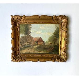 Emile Rimbout (XIXe-XXe). " Ferme à Woluwe-St- Lambert".