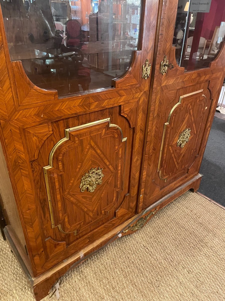 Louis XIV Style Bookcase In Violet Wood Opening With 2 Doors-photo-6