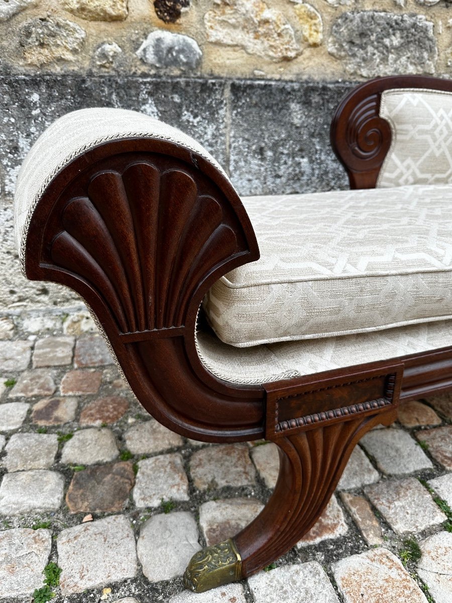 English Mahogany Daybed, 19th Century-photo-2