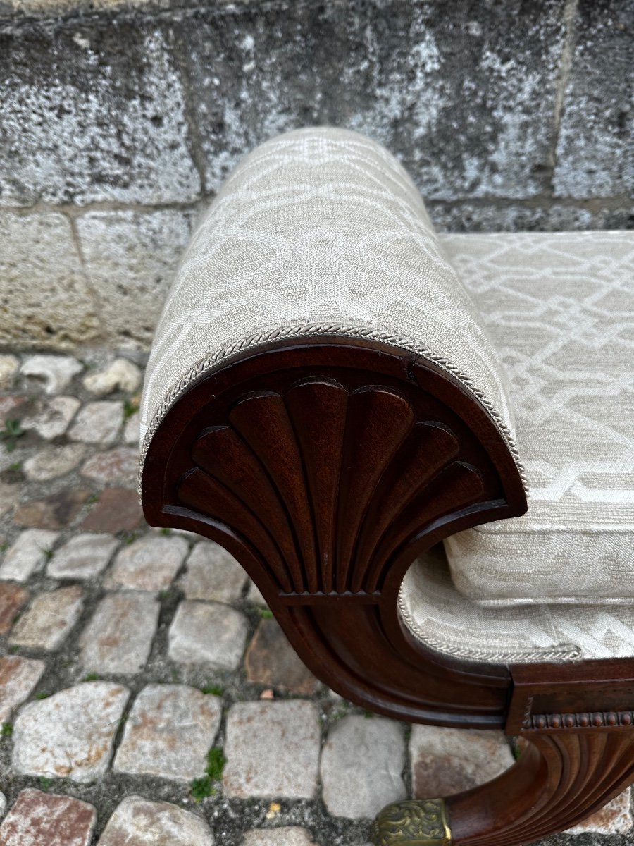 English Mahogany Daybed, 19th Century-photo-1