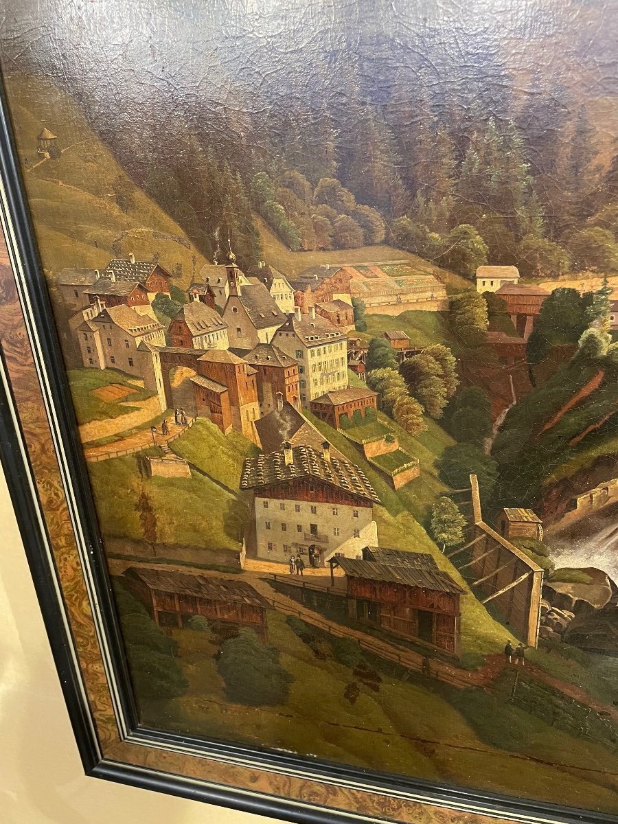 Huile Sur Toile Représentant Une Vue De Saint Claude Dans Le Jura-photo-4