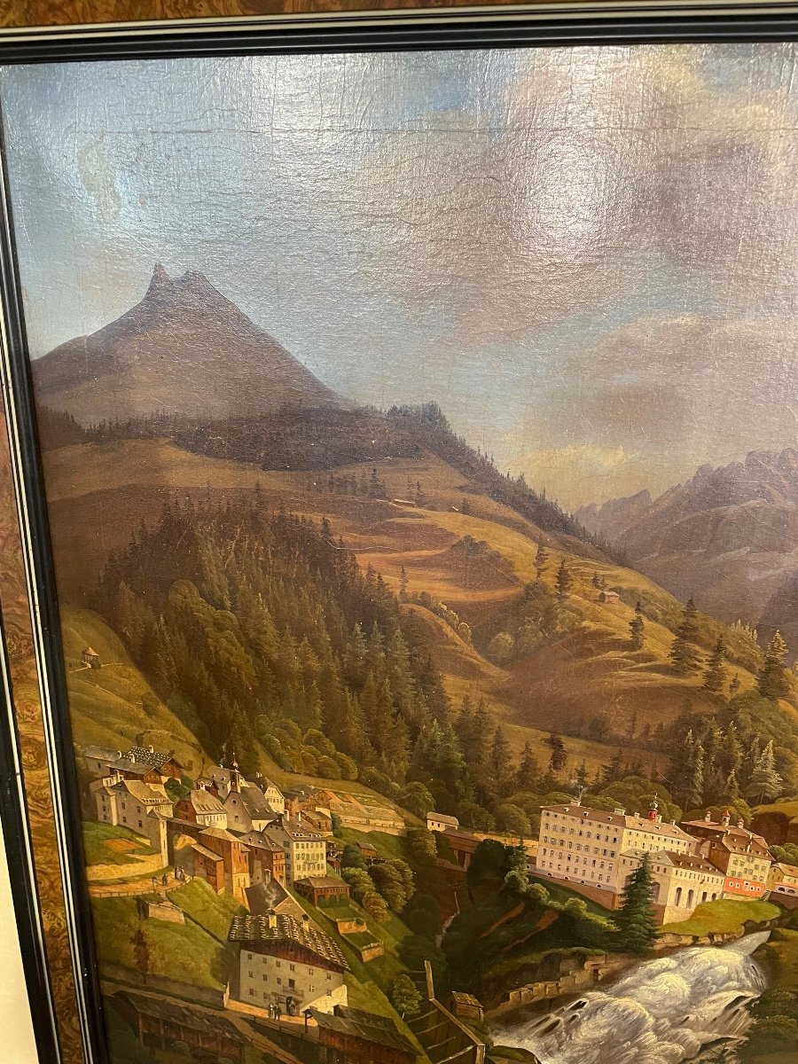 Huile Sur Toile Représentant Une Vue De Saint Claude Dans Le Jura-photo-8