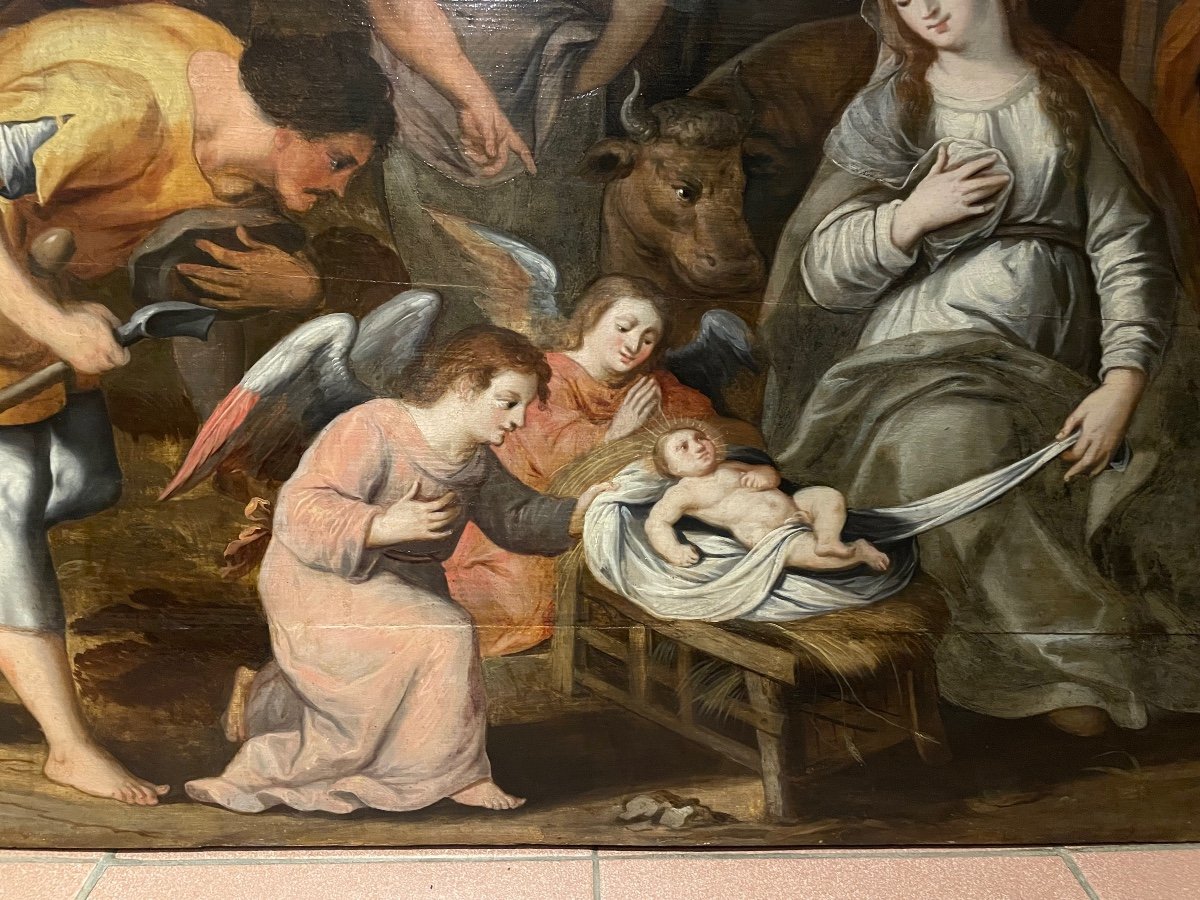 Flemish School From The End Of The 16th Century Representing The Holy Family-photo-2