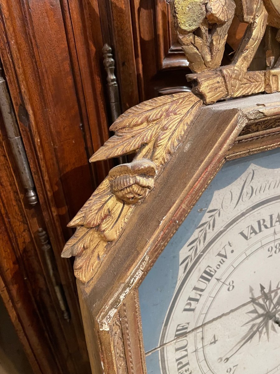 Directoire Period Barometer In Carved And Gilded Wood -photo-4