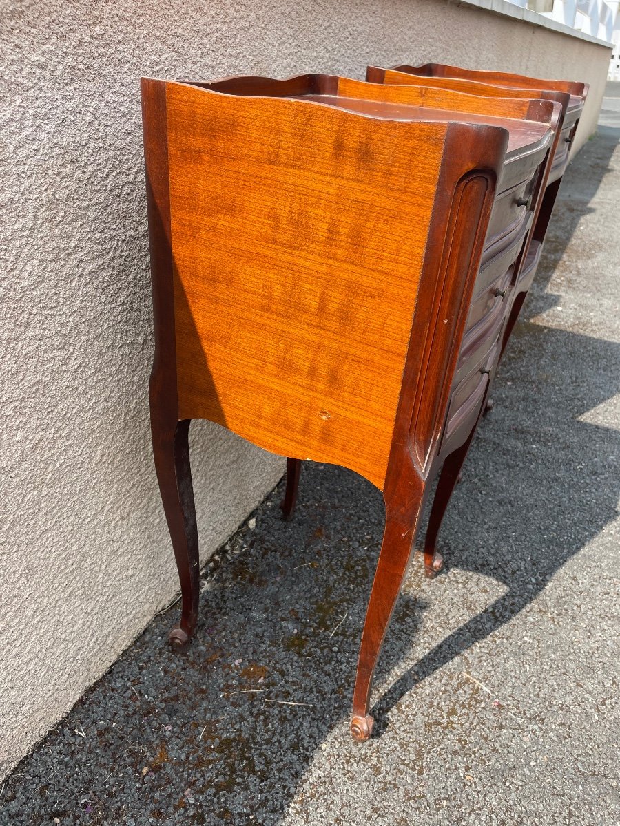 Pair Of Louis XV Style Cherry Wood Bedside Tables -photo-4