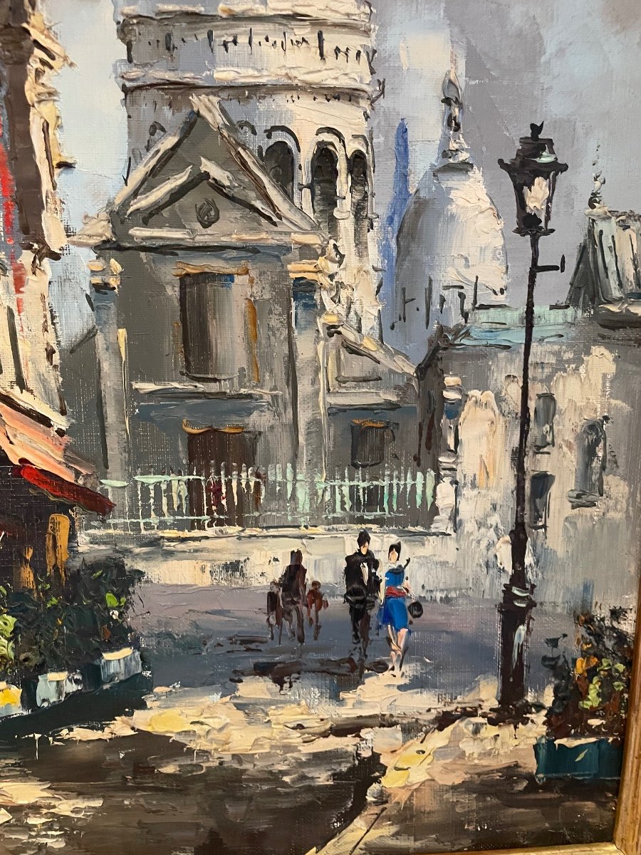 Oil On Canvas Signed G. Bardiau Representing A View Of Montmartre In Paris -photo-4