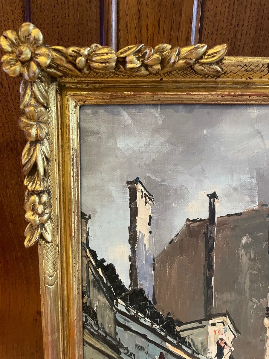 Oil On Canvas Signed G. Bardiau Representing A View Of Montmartre In Paris -photo-4