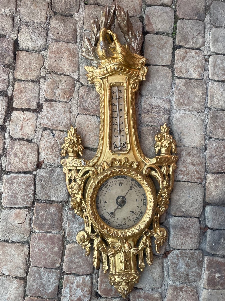 Napoleon III Period Gilded Wood Barometer 