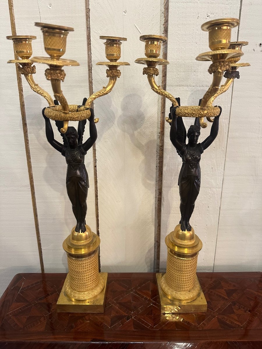 Pair Of Empire Period Candelabra 