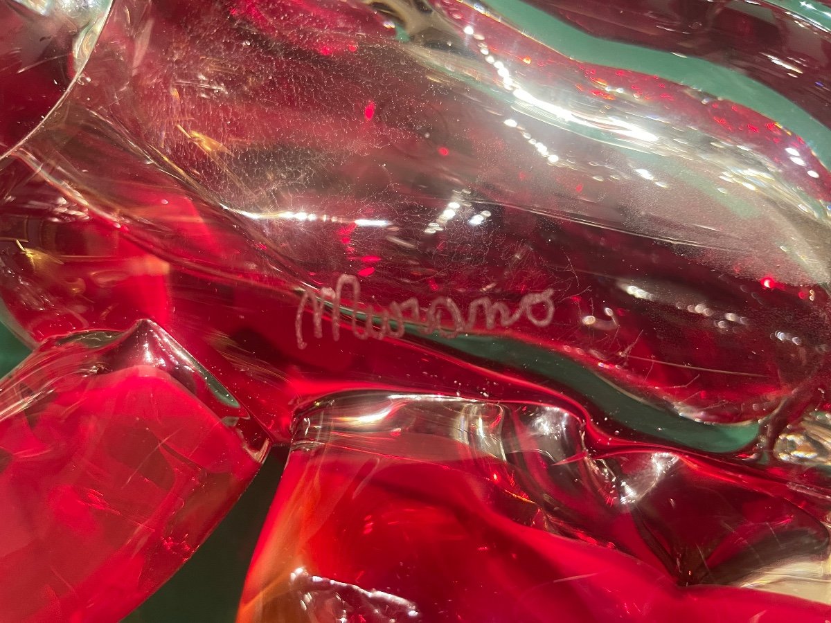 Murano Glass Lobster Signed On The Belly Of The Animal Circa 1950-photo-2