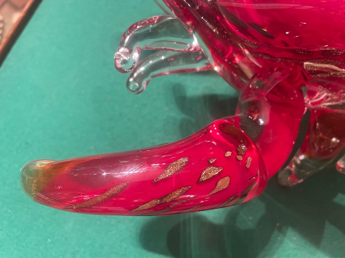 Murano Glass Lobster Signed On The Belly Of The Animal Circa 1950-photo-4