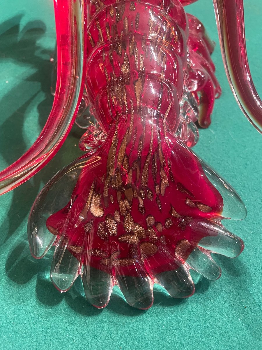 Murano Glass Lobster Signed On The Belly Of The Animal Circa 1950-photo-6