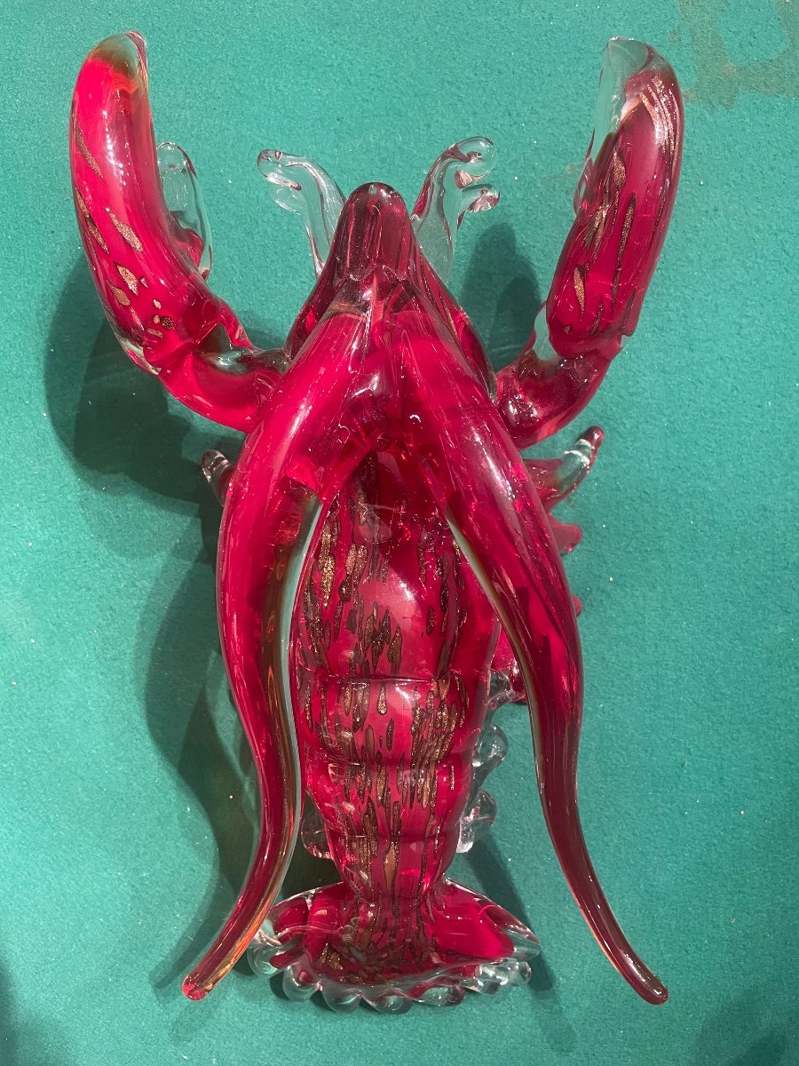 Murano Glass Lobster Signed On The Belly Of The Animal Circa 1950