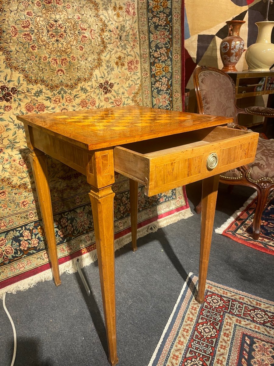 Small Directoire Period Marquetry Games Table -photo-1