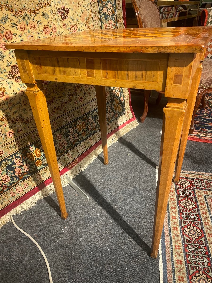 Small Directoire Period Marquetry Games Table -photo-3