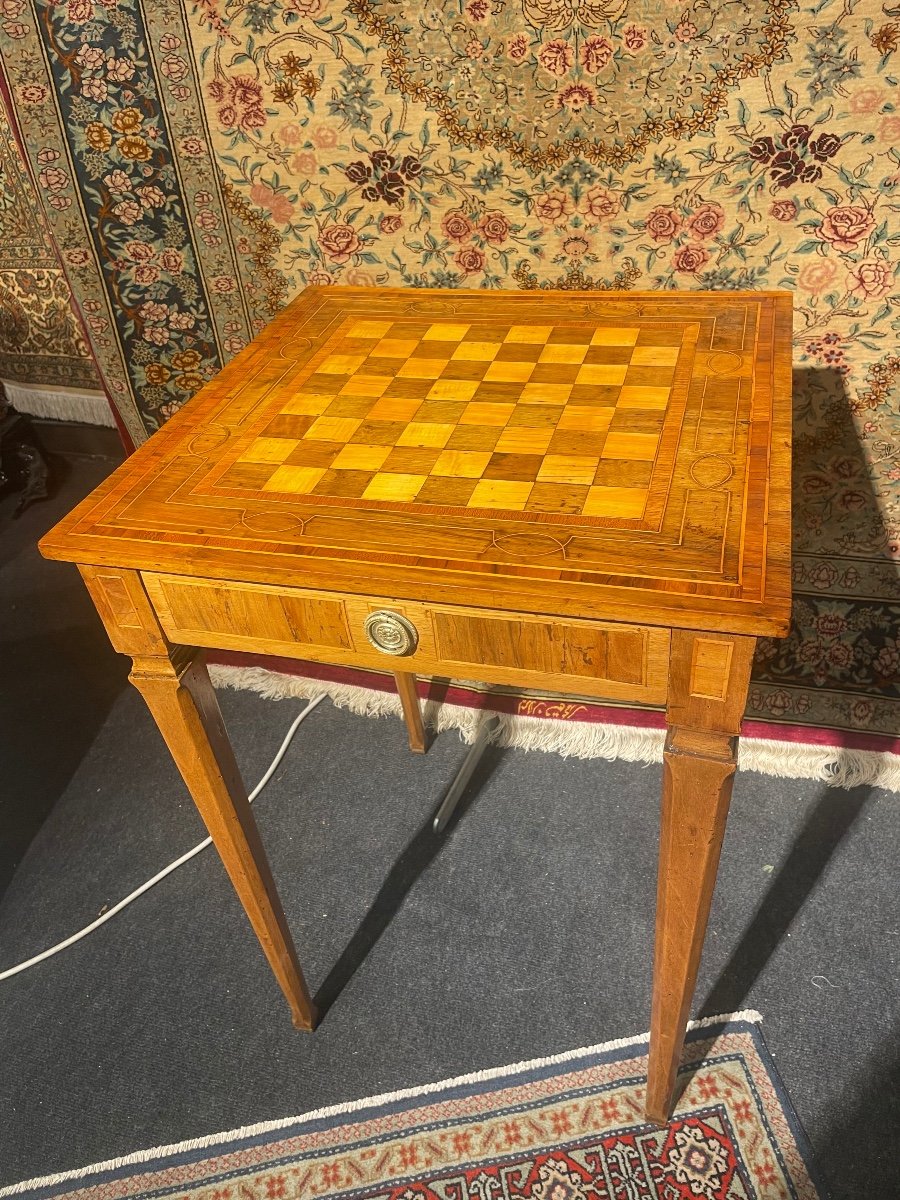 Small Directoire Period Marquetry Games Table 