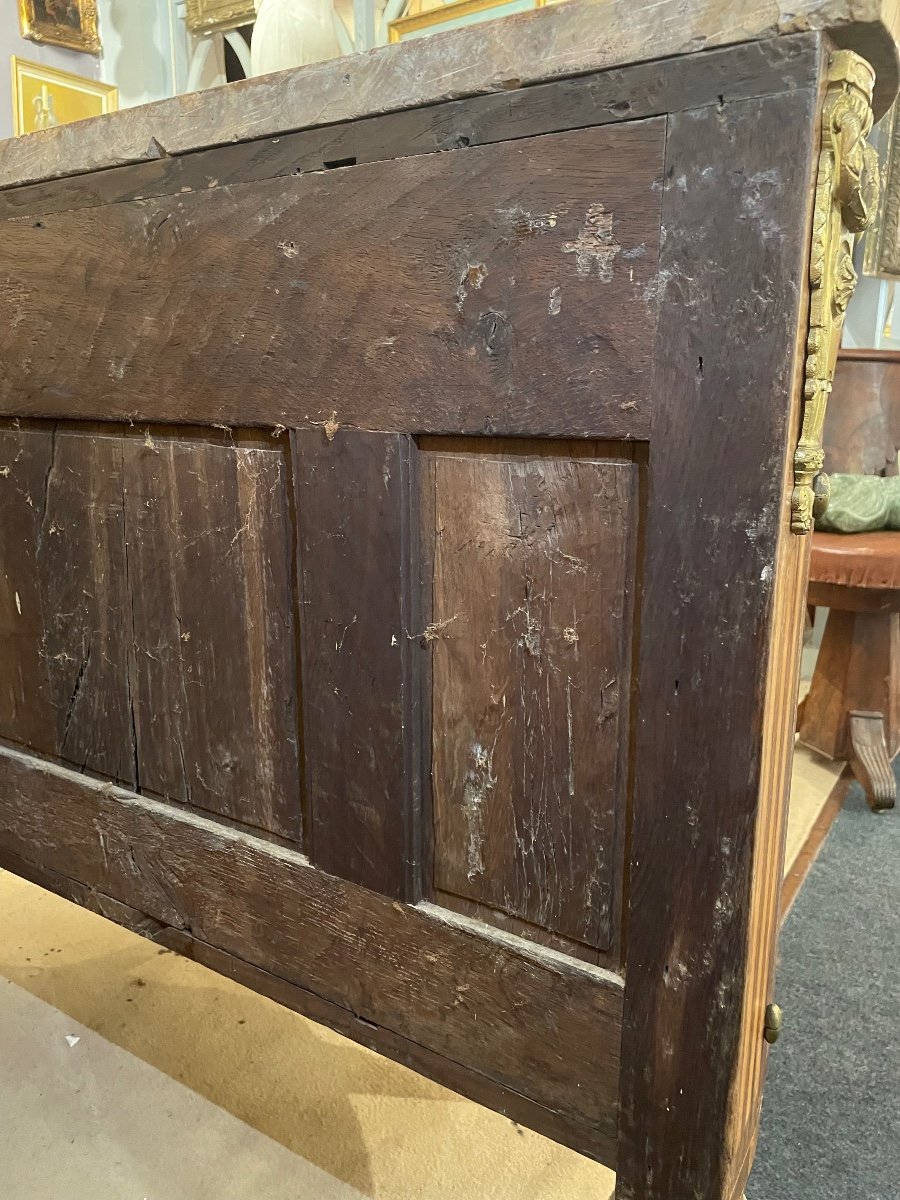 19th Century Marquetry Half Moon Chest Of Drawers -photo-8