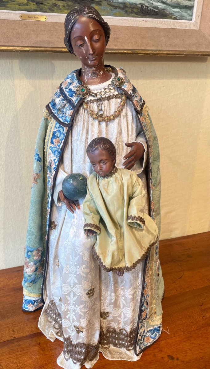 Vierge Noire à L’enfant époque 18 éme 