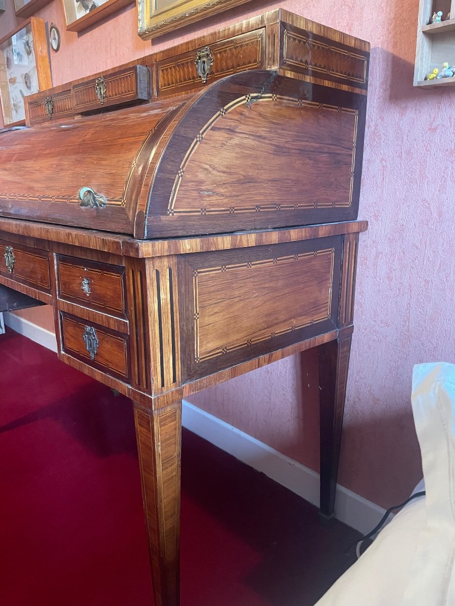 Louis XVI Period Marquetry Cylinder Desk -photo-1