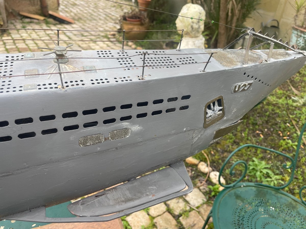 Maquette De Sous-marins Allemand De La Seconde Guerre Mondiale U- Boat-27-photo-7