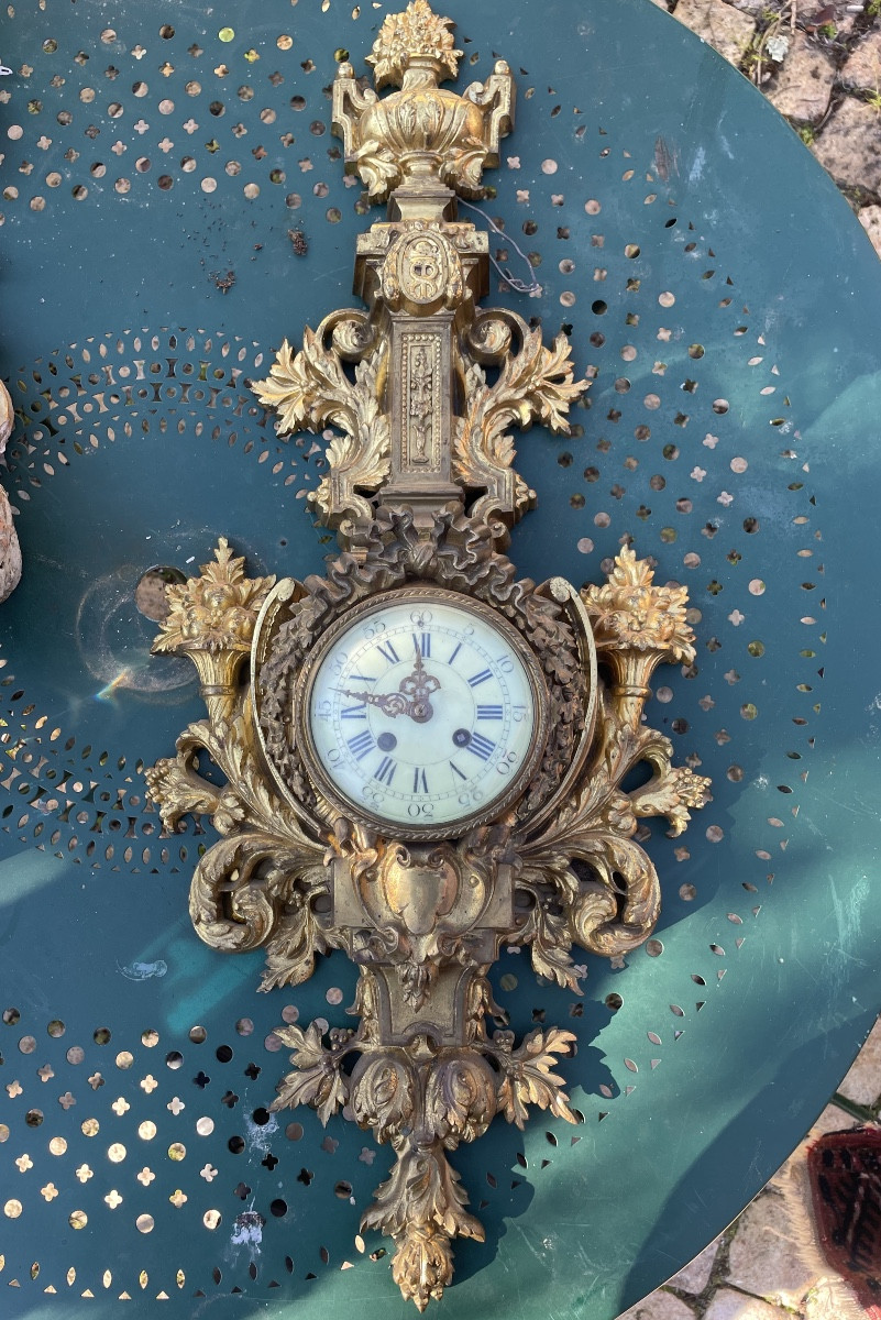 1880s Gilt Bronze Wall Clock