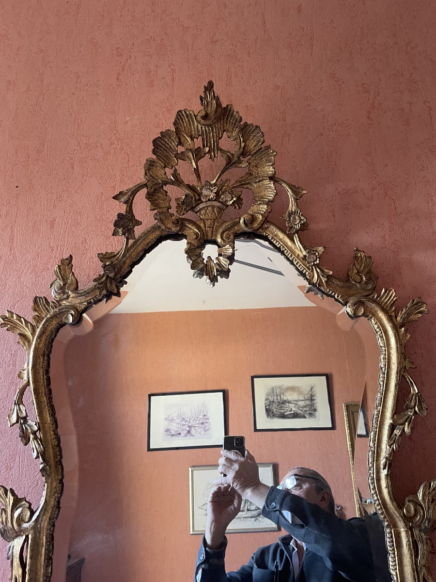 Italian Louis XV Style Giltwood Mirror -photo-2